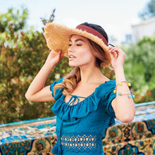 Load image into Gallery viewer, Women&#39;s Woven Raffia Frayed Edge Visor (RHV1506)
