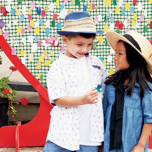 Kids' Bangkok Paper Stripe Fedora (PBK6579)