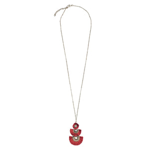 Long 3 tiered fringe necklace with rhinestone detail (BSJ3501)