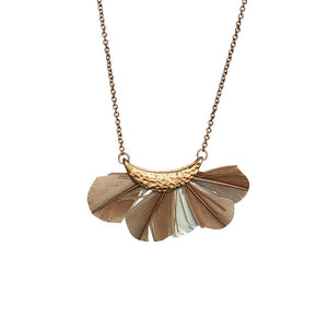 Feather fan with hammered metal necklace (BSJ3512)