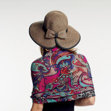 Load image into Gallery viewer, Women&#39;s Contrasting Edged Sun Brim Hat with Back Bow (PBM1026)
