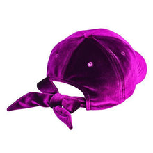 Load image into Gallery viewer, Solid velvet ball cap with adjustable bow closure (CTH8156)
