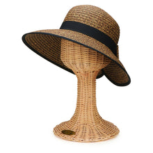 Load image into Gallery viewer, Women&#39;s Contrasting Edged Sun Brim Hat with Back Bow (PBM1026)

