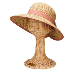 Women's Contrasting Edged Sun Brim Hat with Back Bow (PBM1026)