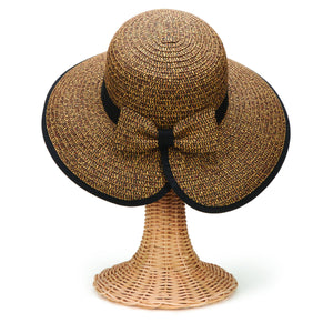 Women's Contrasting Edged Sun Brim Hat with Back Bow (PBM1026)